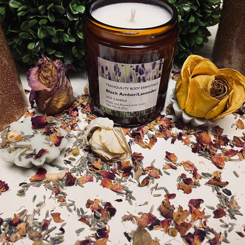 Black Amber/Lavender Soy Candle
